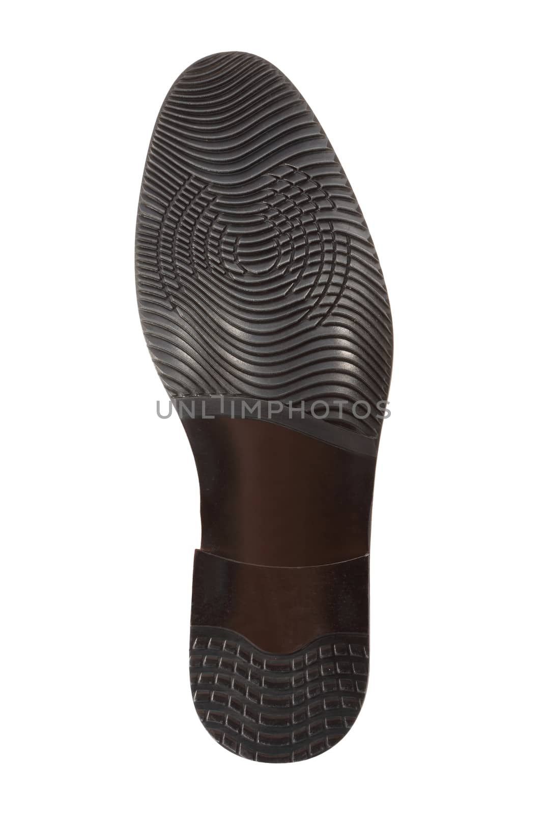 Men's shoe sole leather and composite with clipping path