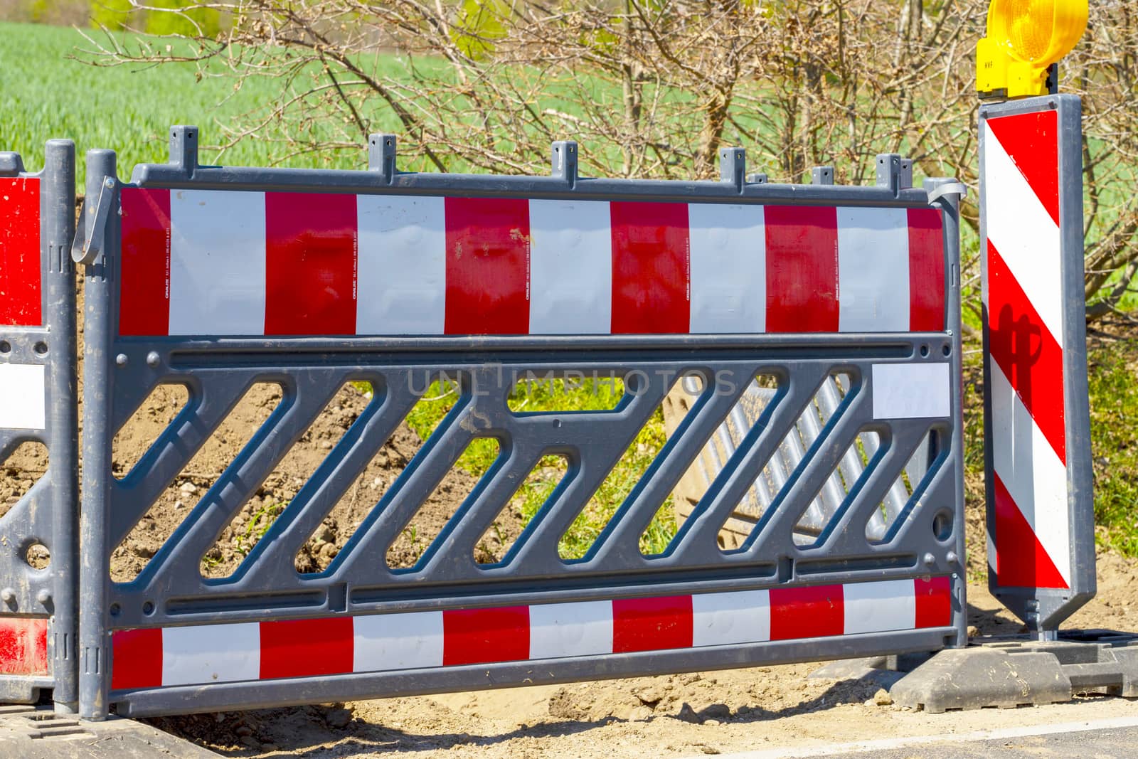 Roadworks with construction site barriers by Fr@nk