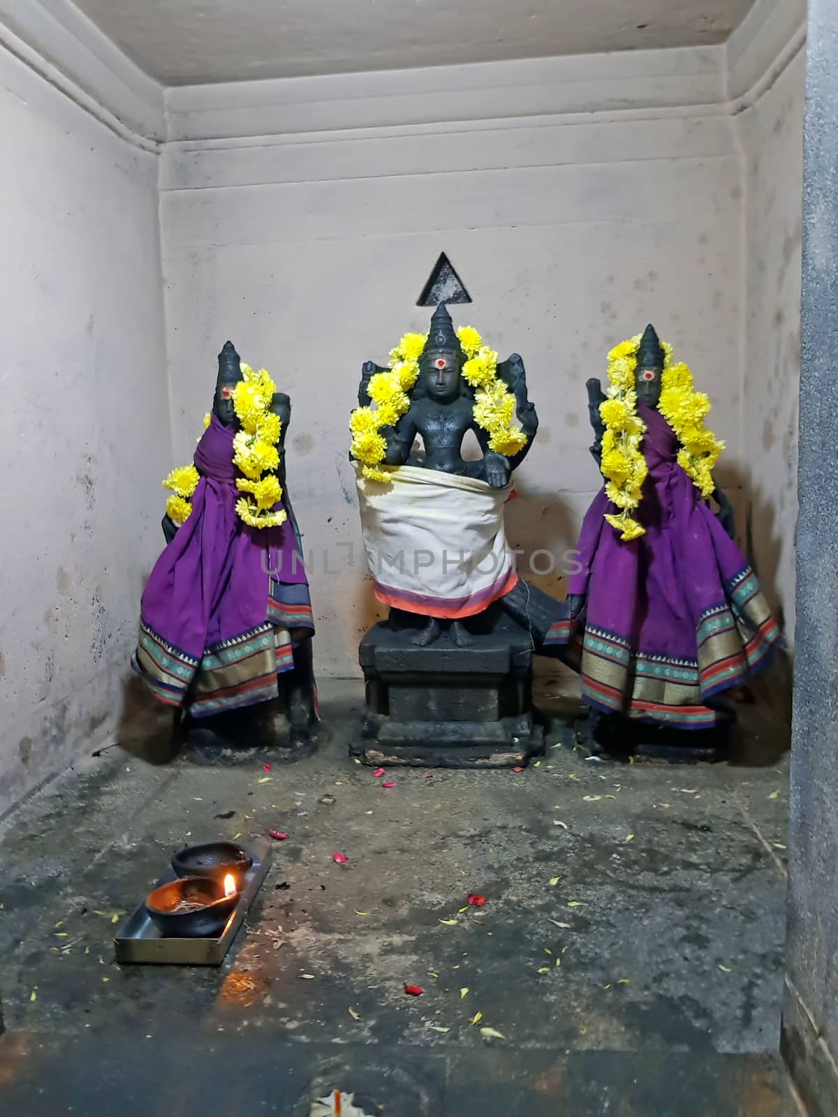 Ancient statues in the Sri Ramana Ashram in Tiruvanamalai India by devy