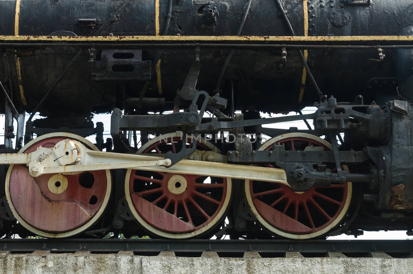 Old train monument in Kharkiv railwaystation