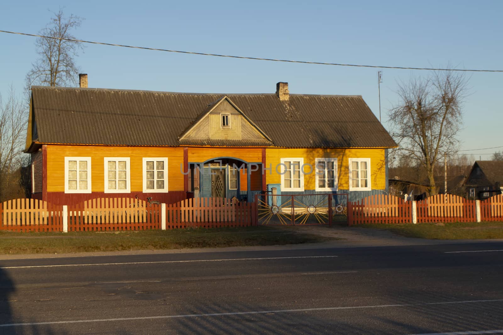 A typical village house in the countryside of Belarus