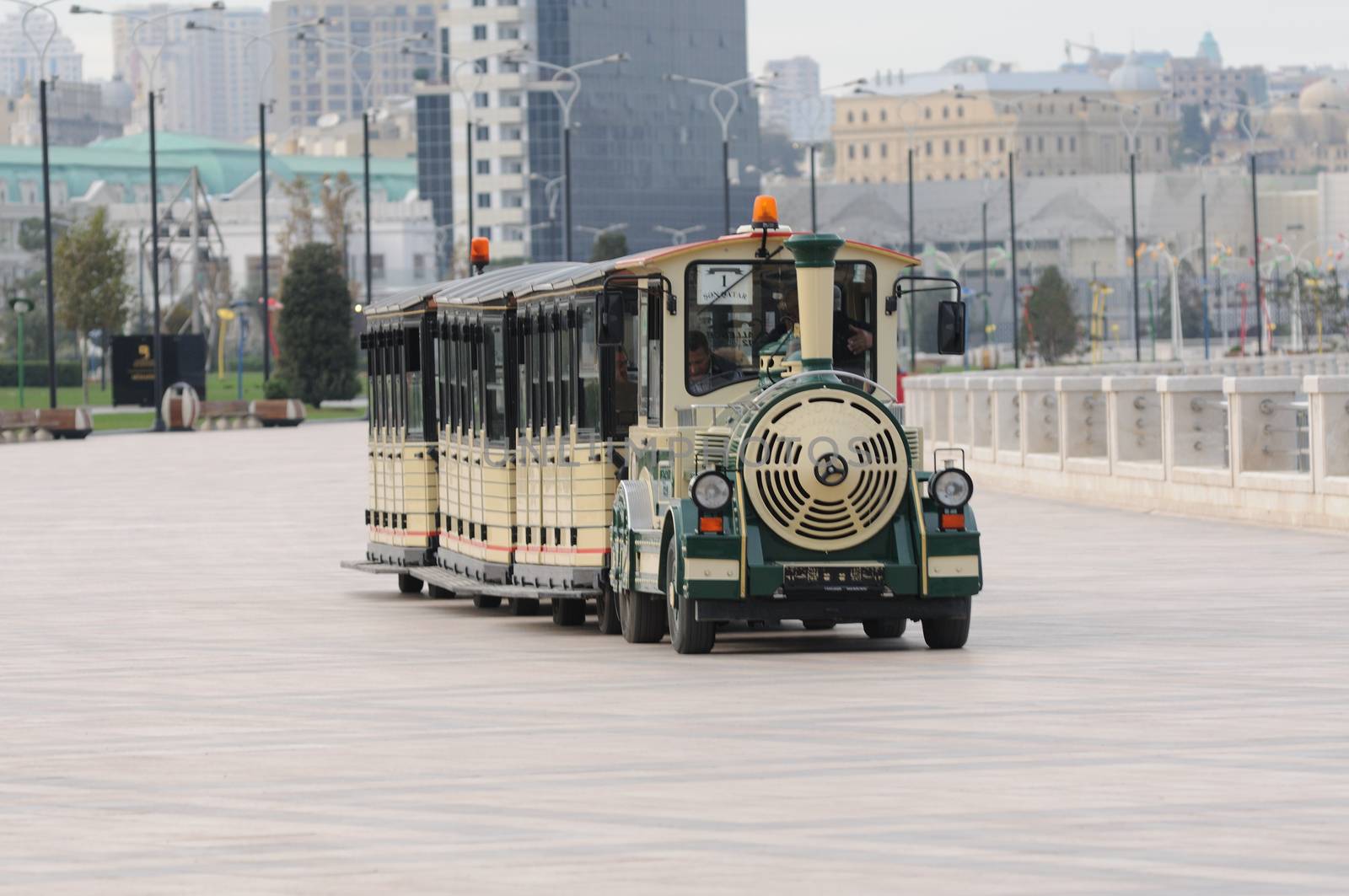 With the help of these wagons,walks on made on the boulevard of the Caspian coast in Baku