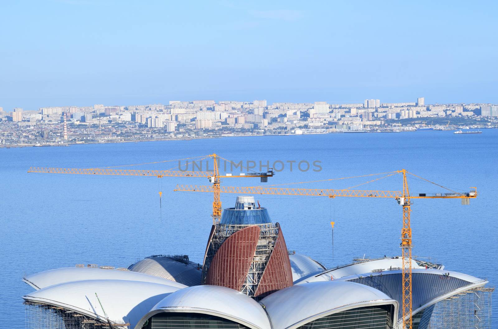 Under construction mall the Caspian Waterfront,Baku,Azerbaijan by moviephoto