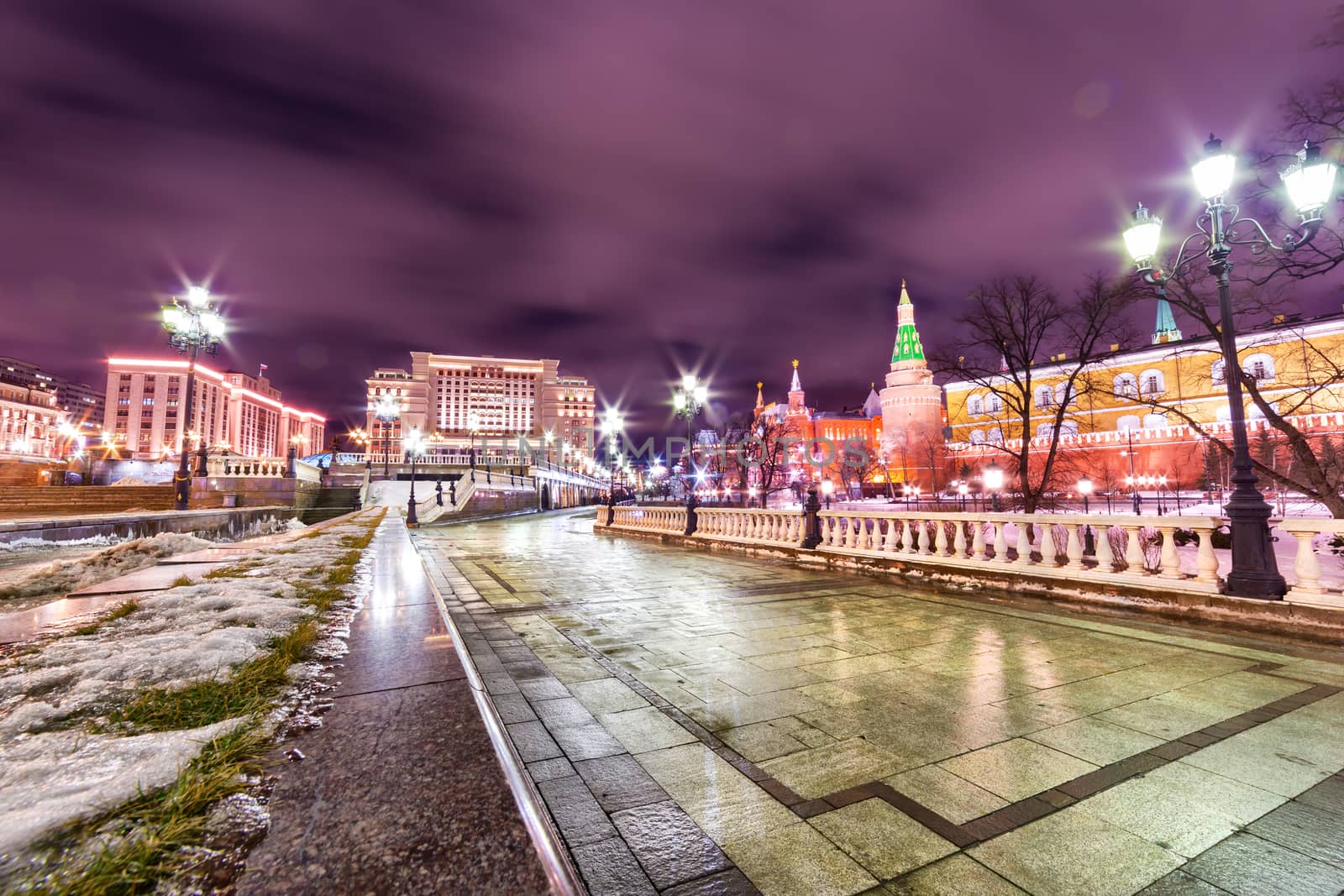 Moscow city center by night by marugod83