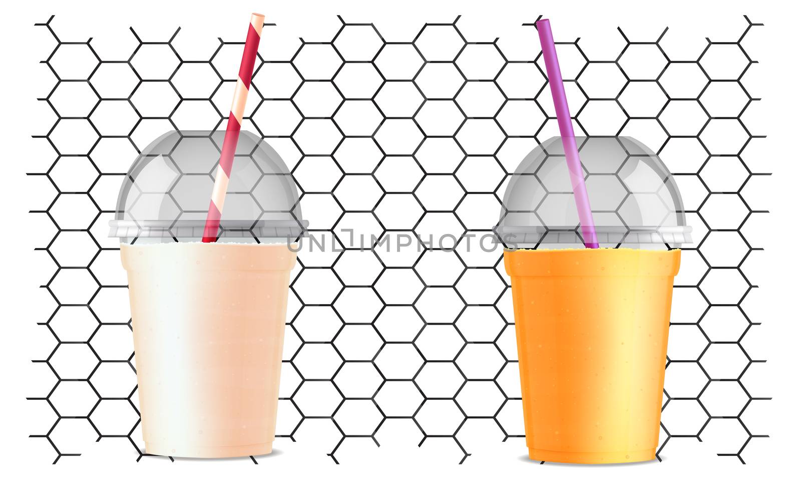 mock up illustration of shake with transparent cover on abstract background