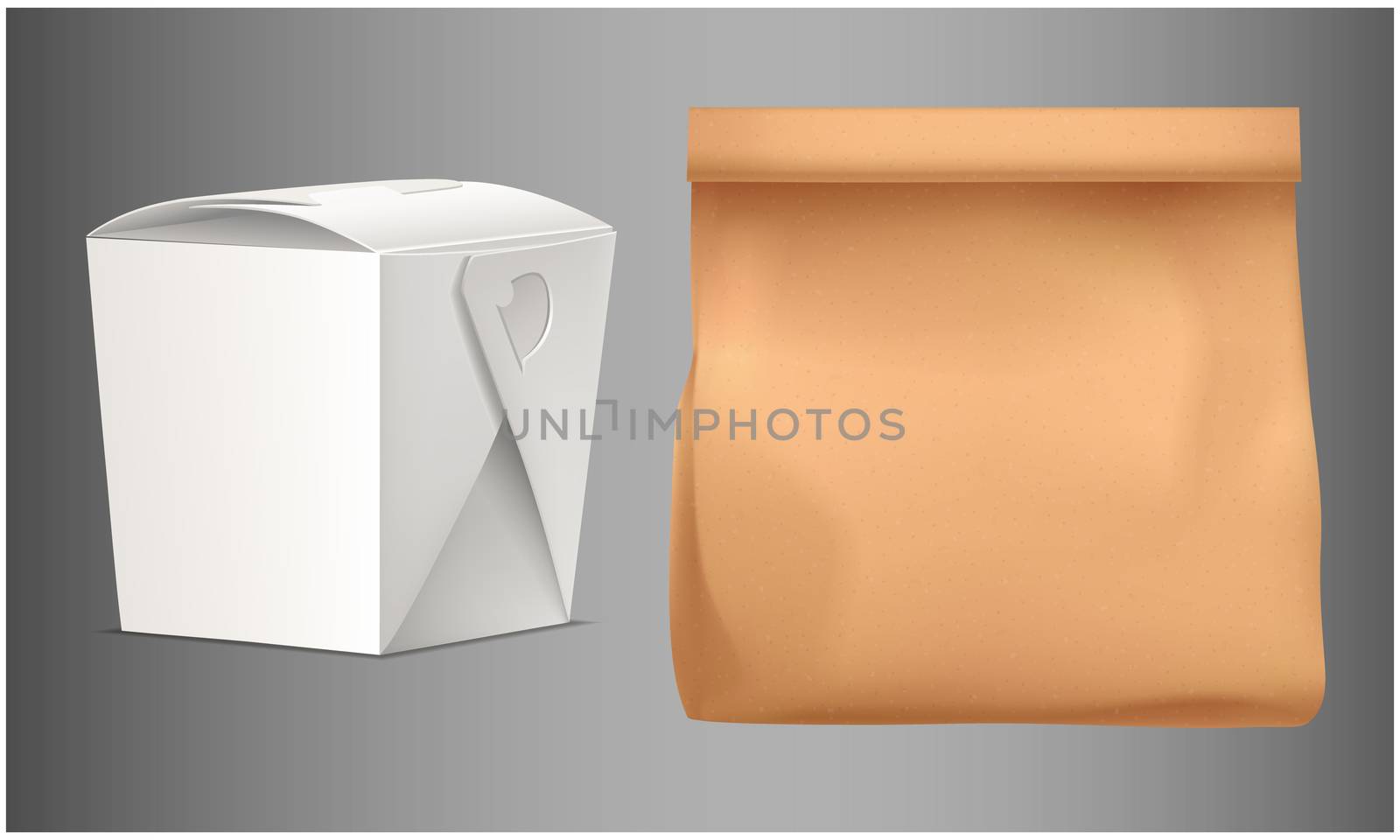 mock up illustration of box and carry bag on abstract background