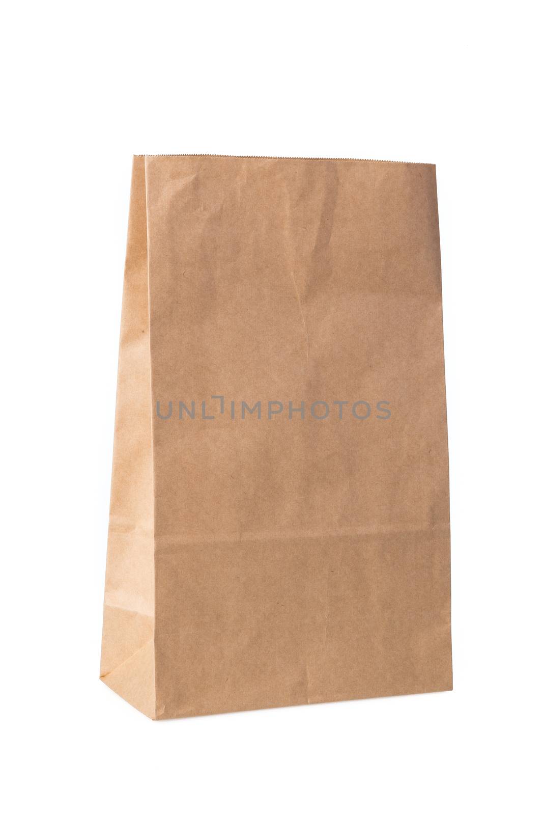 brown paper bag isolated on white background