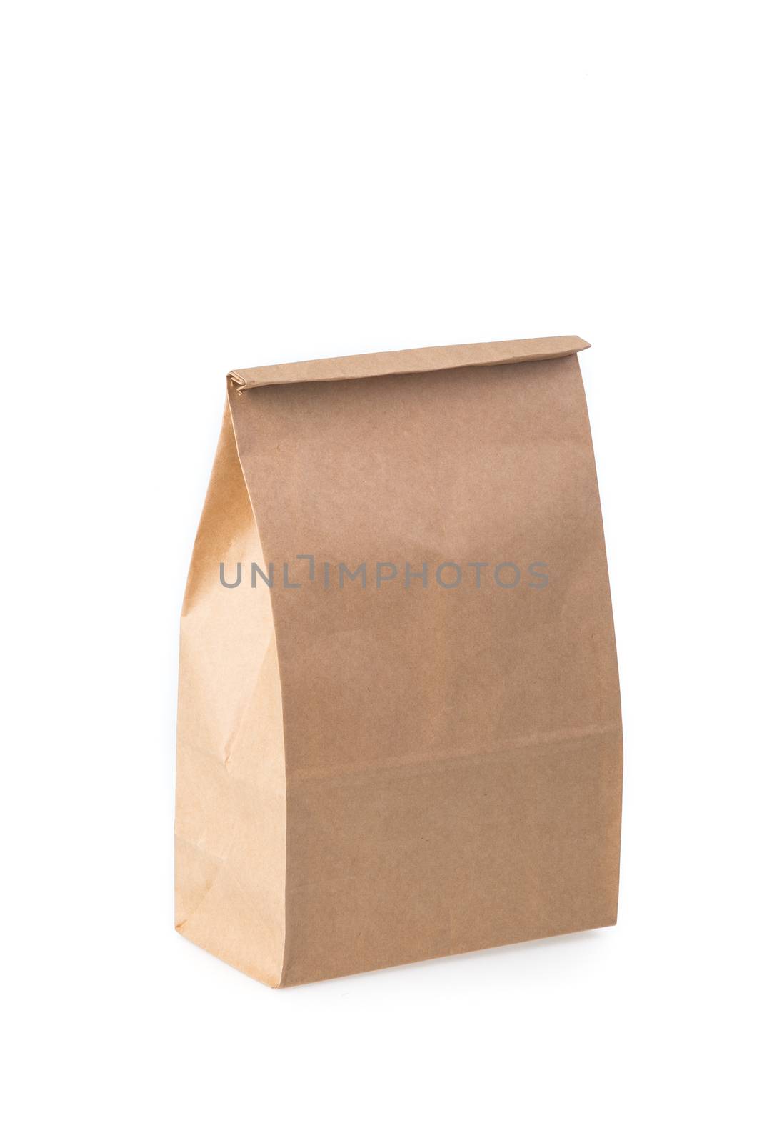 brown paper bag isolated on white background