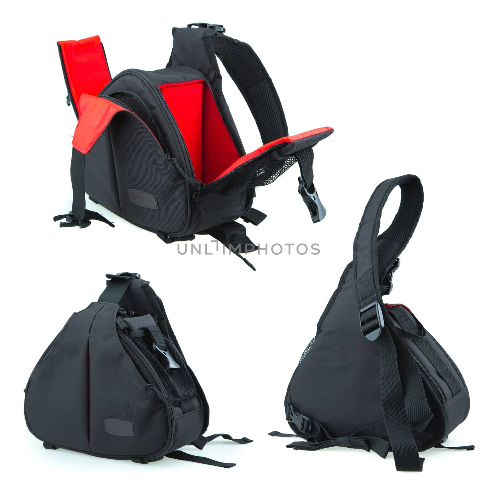 Black Backpack isolated in white background
