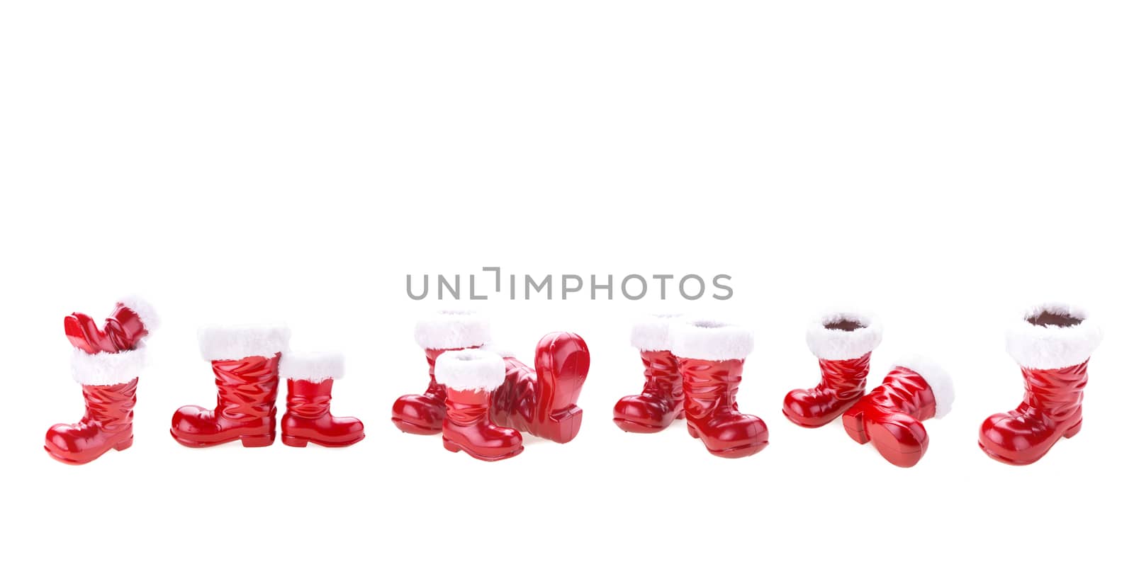 Santa boots isolated on white background