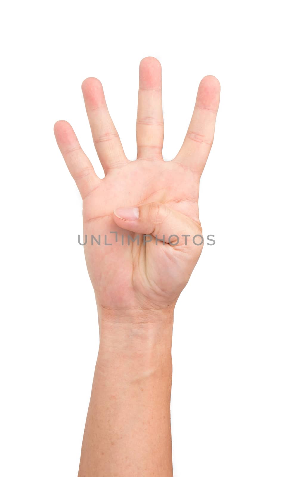 hand gesture isolated on white background