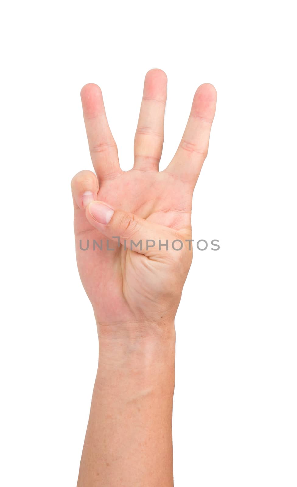 hand gesture isolated on white background