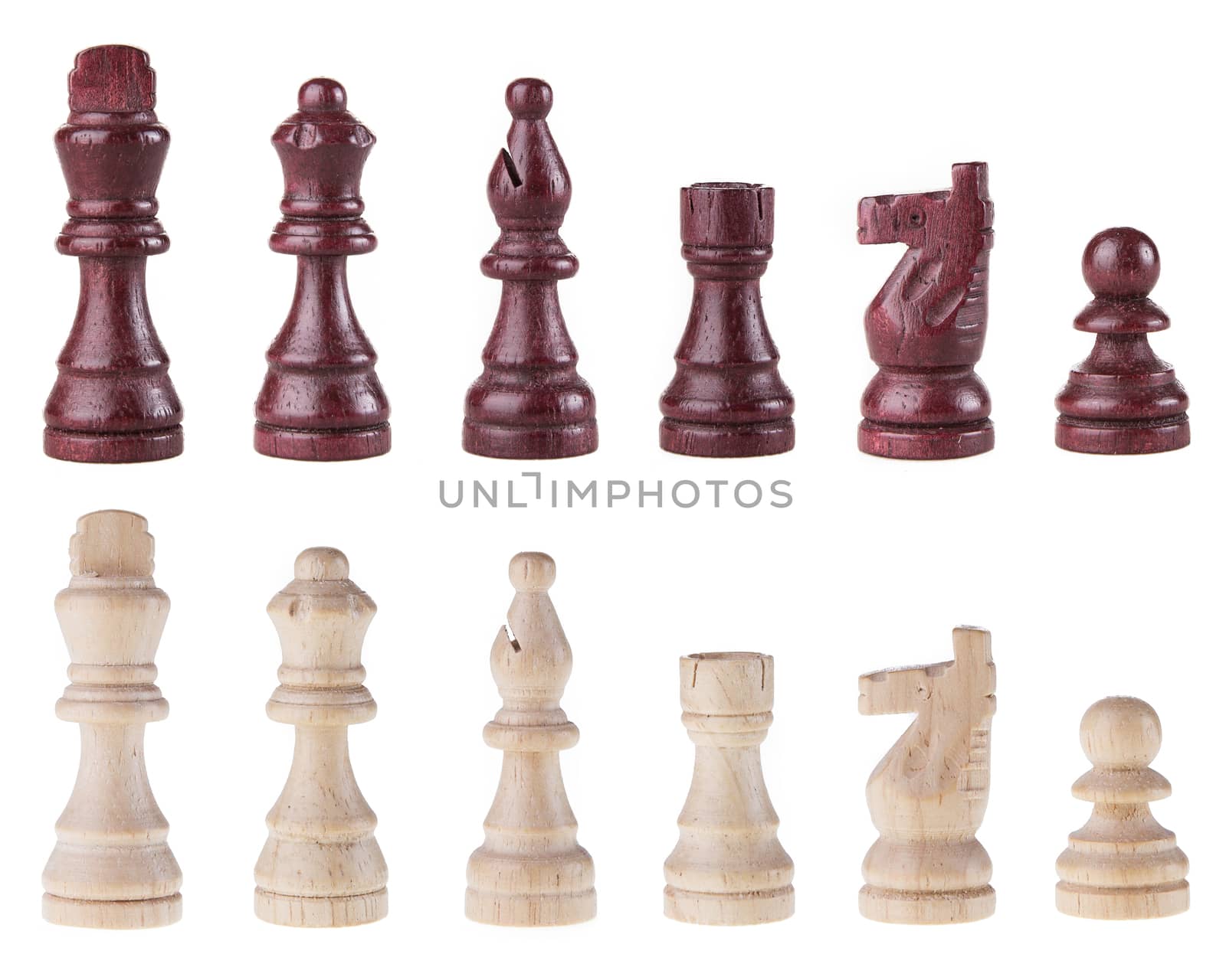 chess pieces isolated on white background