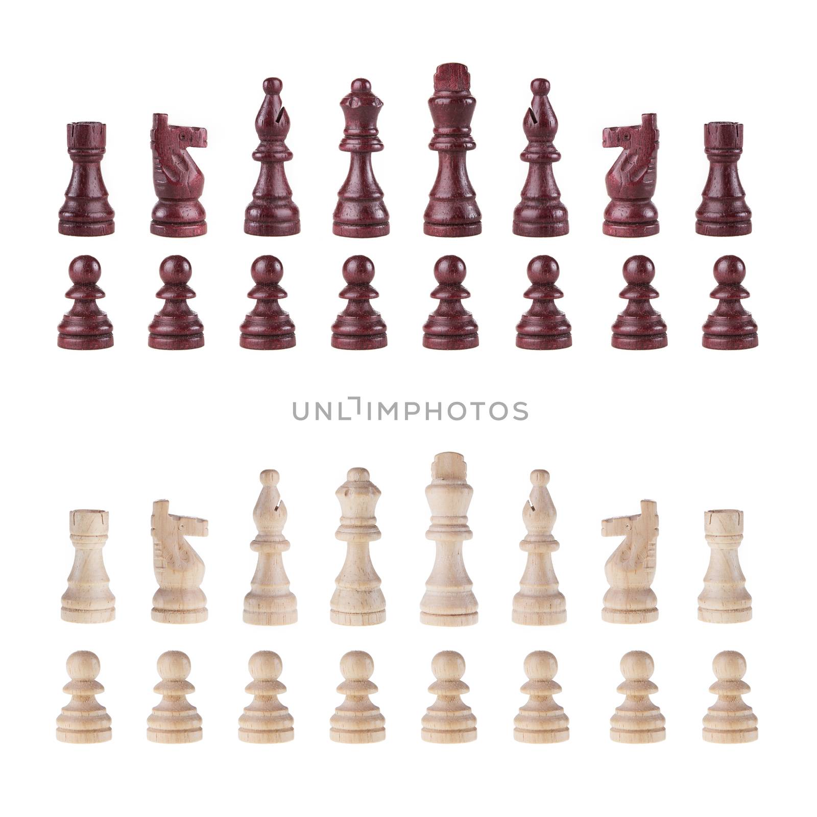 chess pieces isolated on white background by tehcheesiong