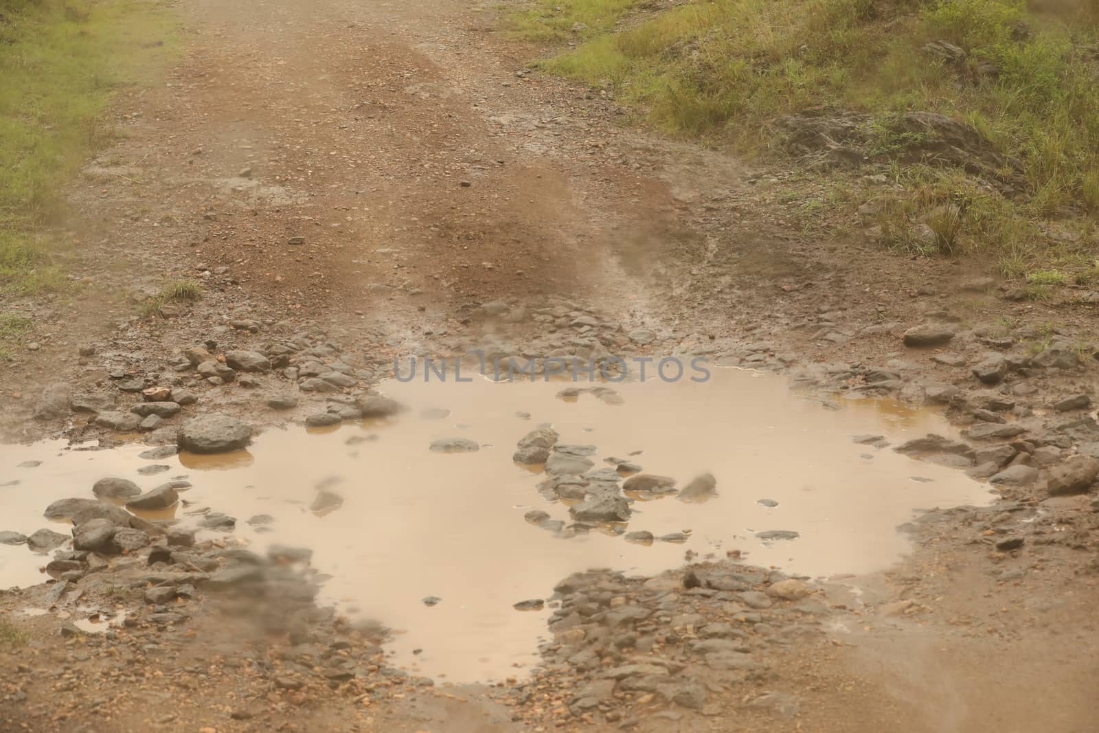 Damaged Rural Road Texture Masai Mara Kenya Africa