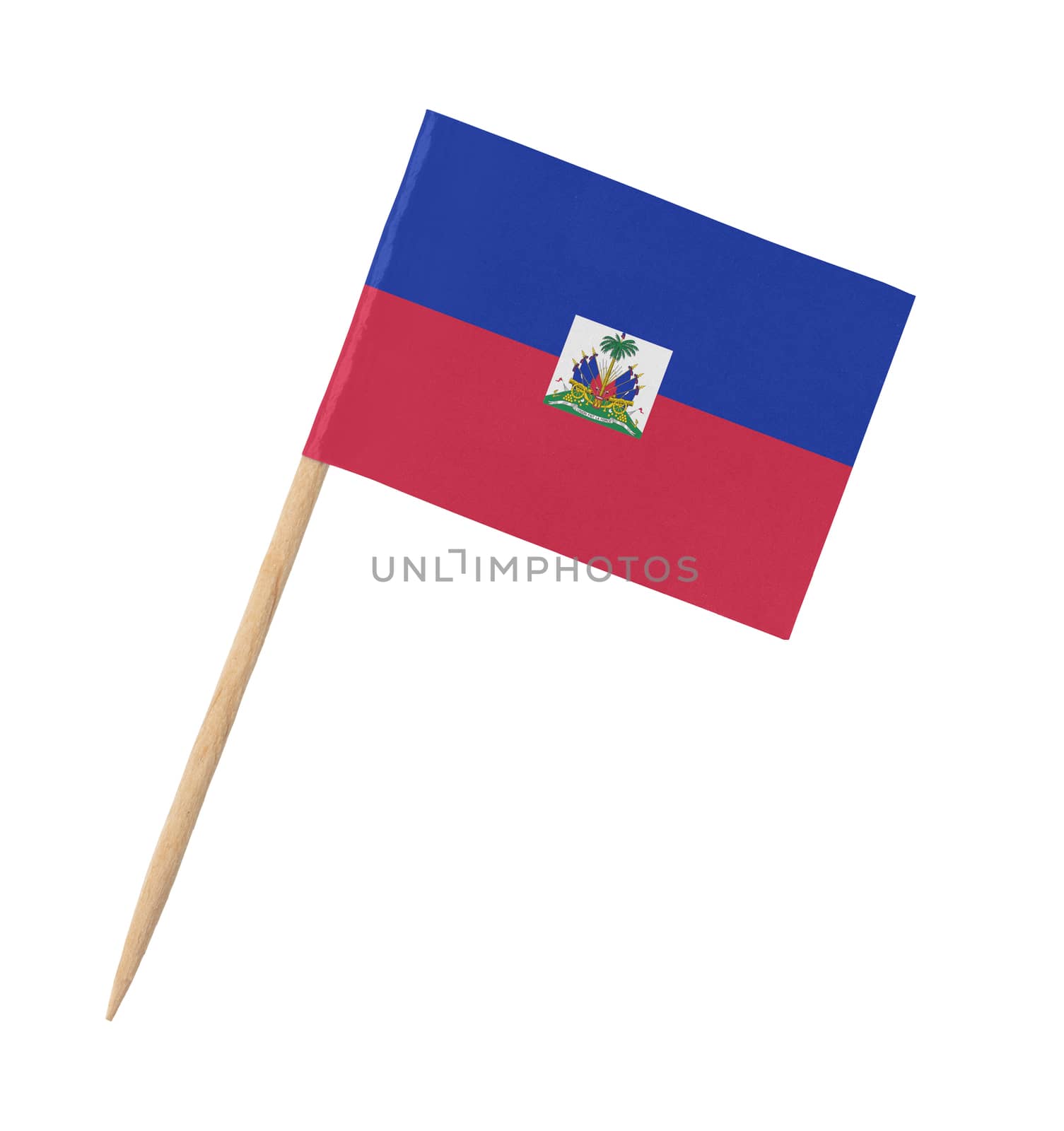 Small paper flag of Haiti on wooden stick by michaklootwijk