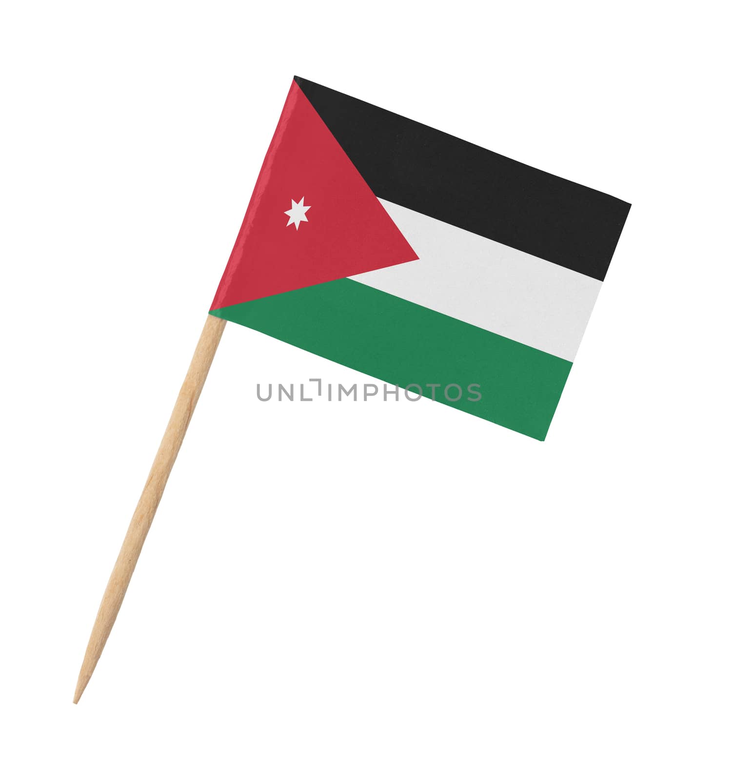 Small paper Jordanian flag on wooden stick by michaklootwijk