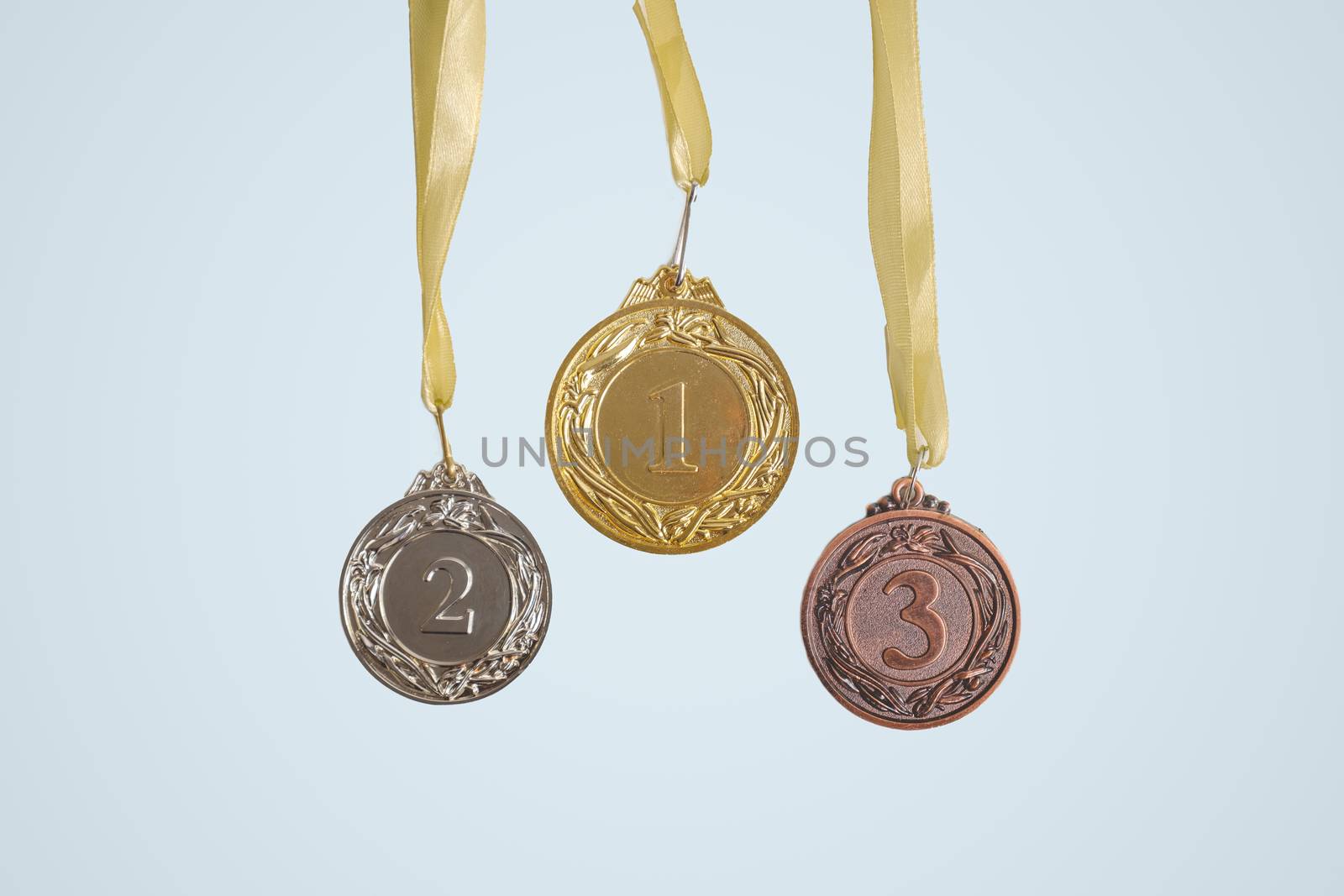 First, second and third prize medals in isolated background by photoboyko