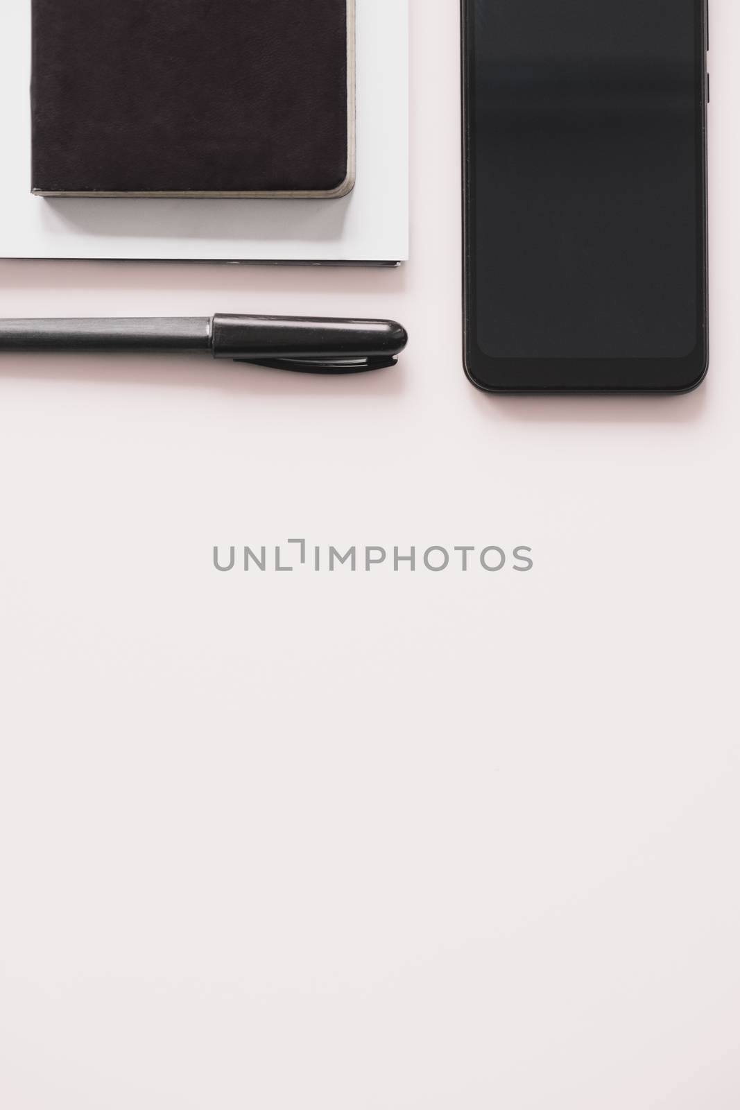 Business flat lay on white background with copy space. by photoboyko