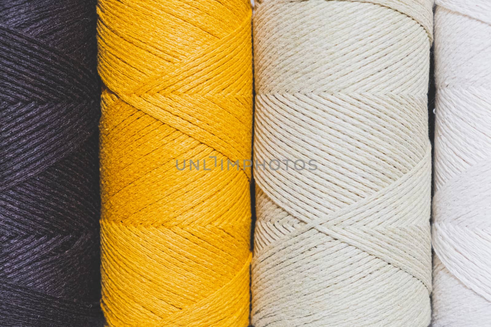 Macrame threads, close-up texture view by photoboyko