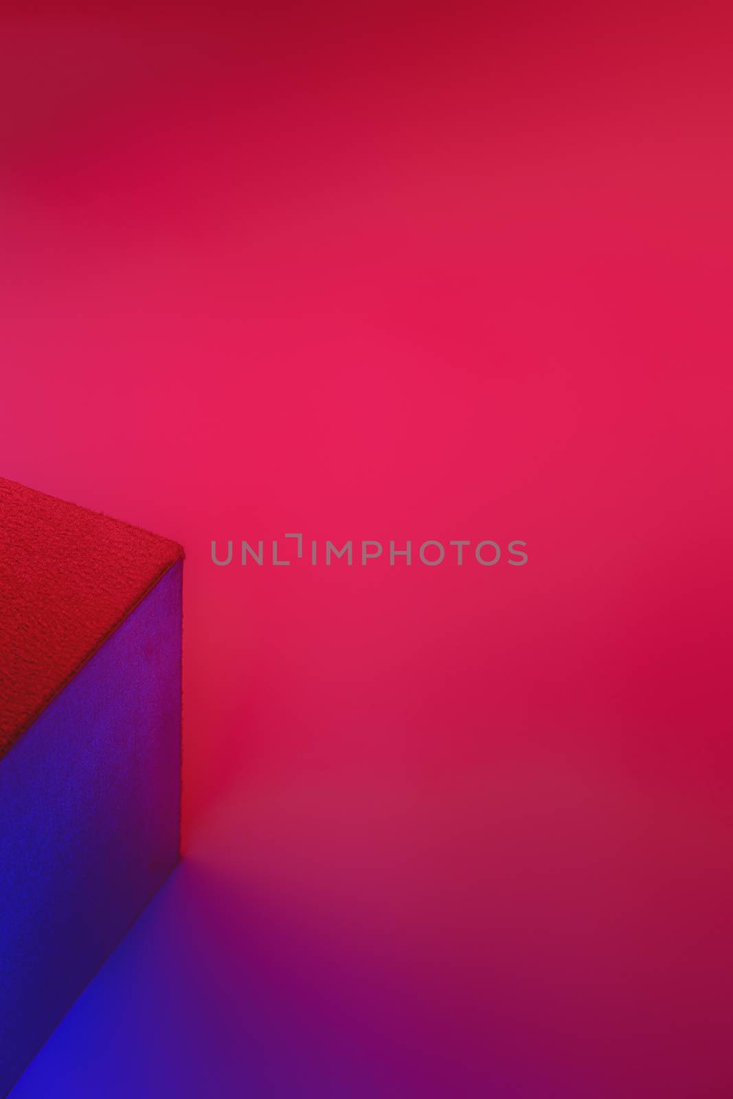 Geometric cube figure in vibrant neon colors by photoboyko