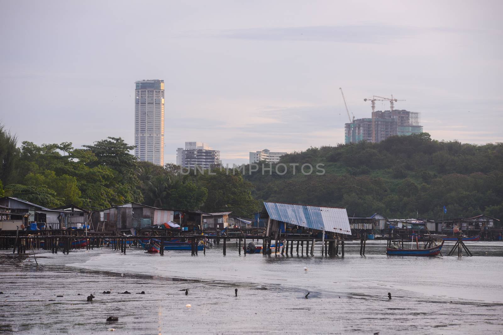 KOMTAR building view from Jelutong jetty.