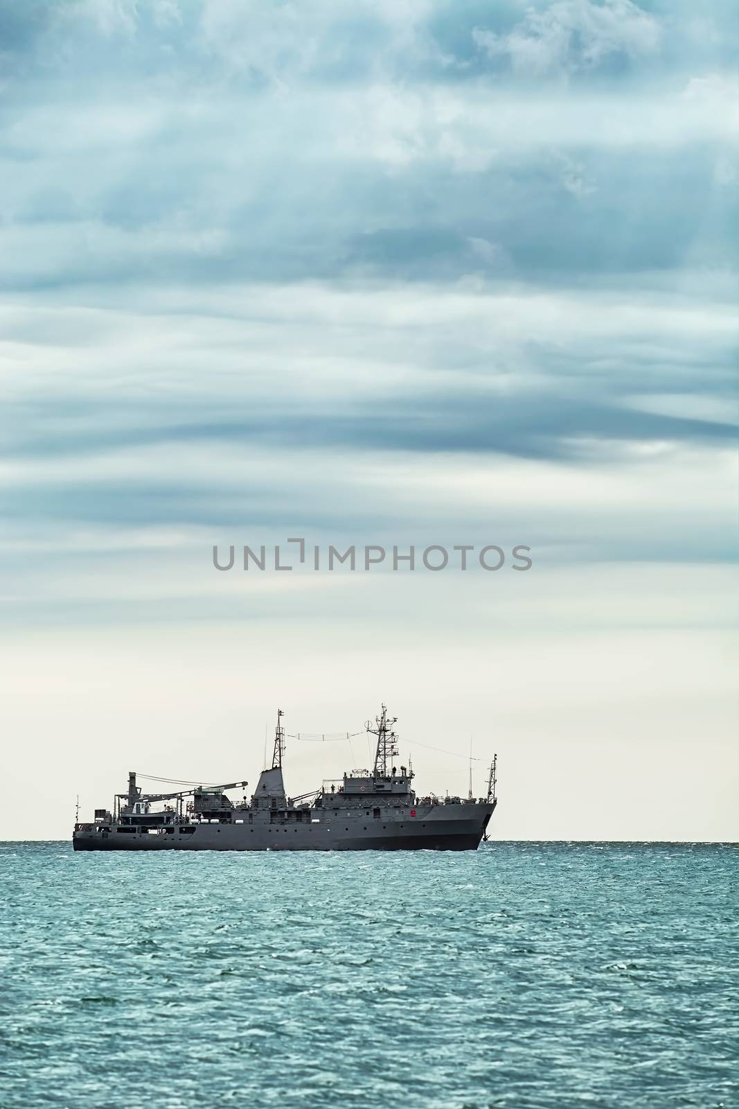 Military Degaussing Ship in the Black Sea