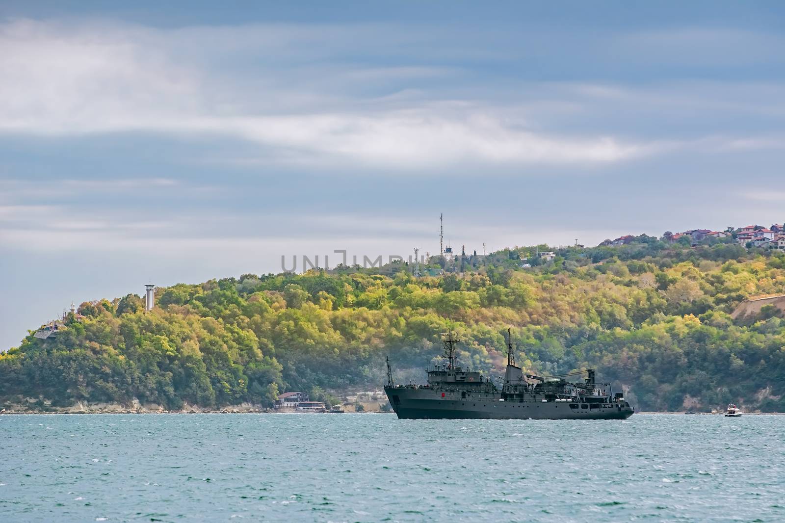 Military Degaussing Ship in the Black Sea