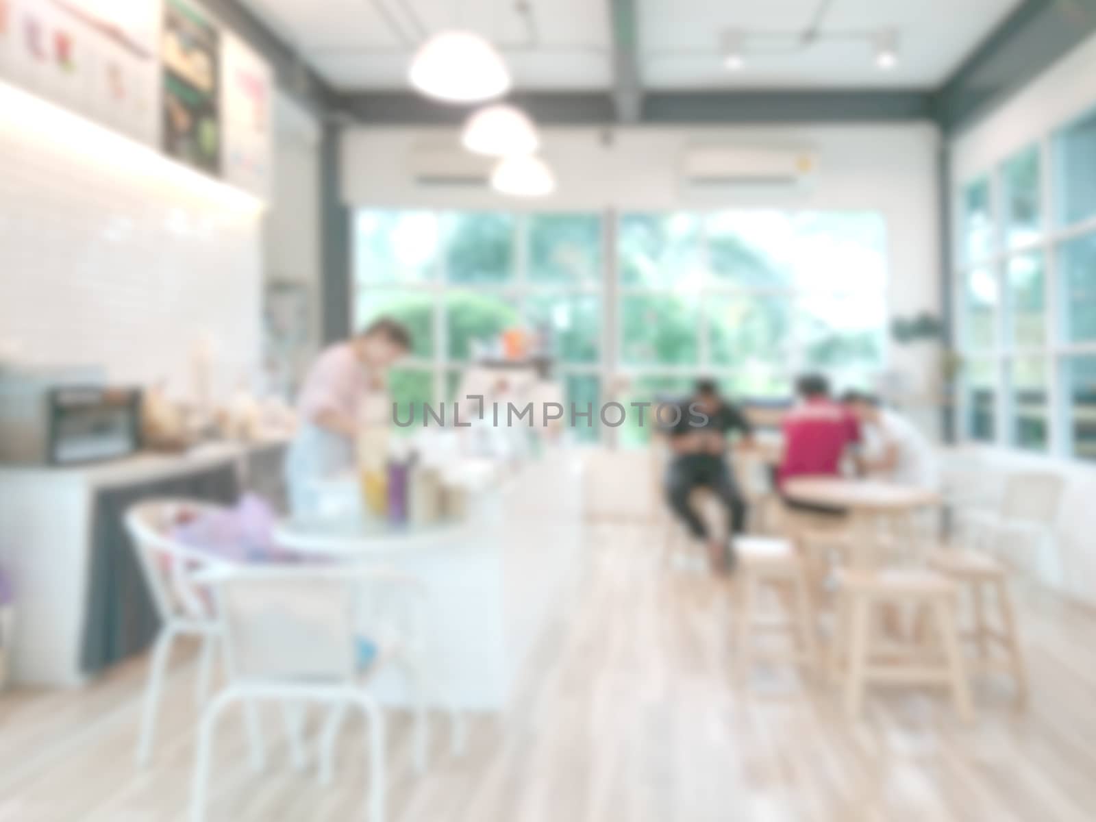 Abstract blur of coffee shop by liewluck