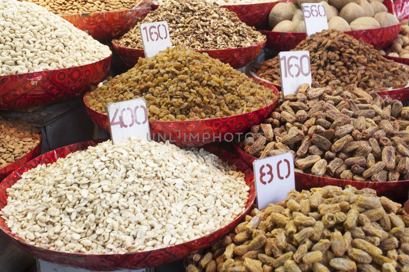 nuts on a market in india by bernjuer
