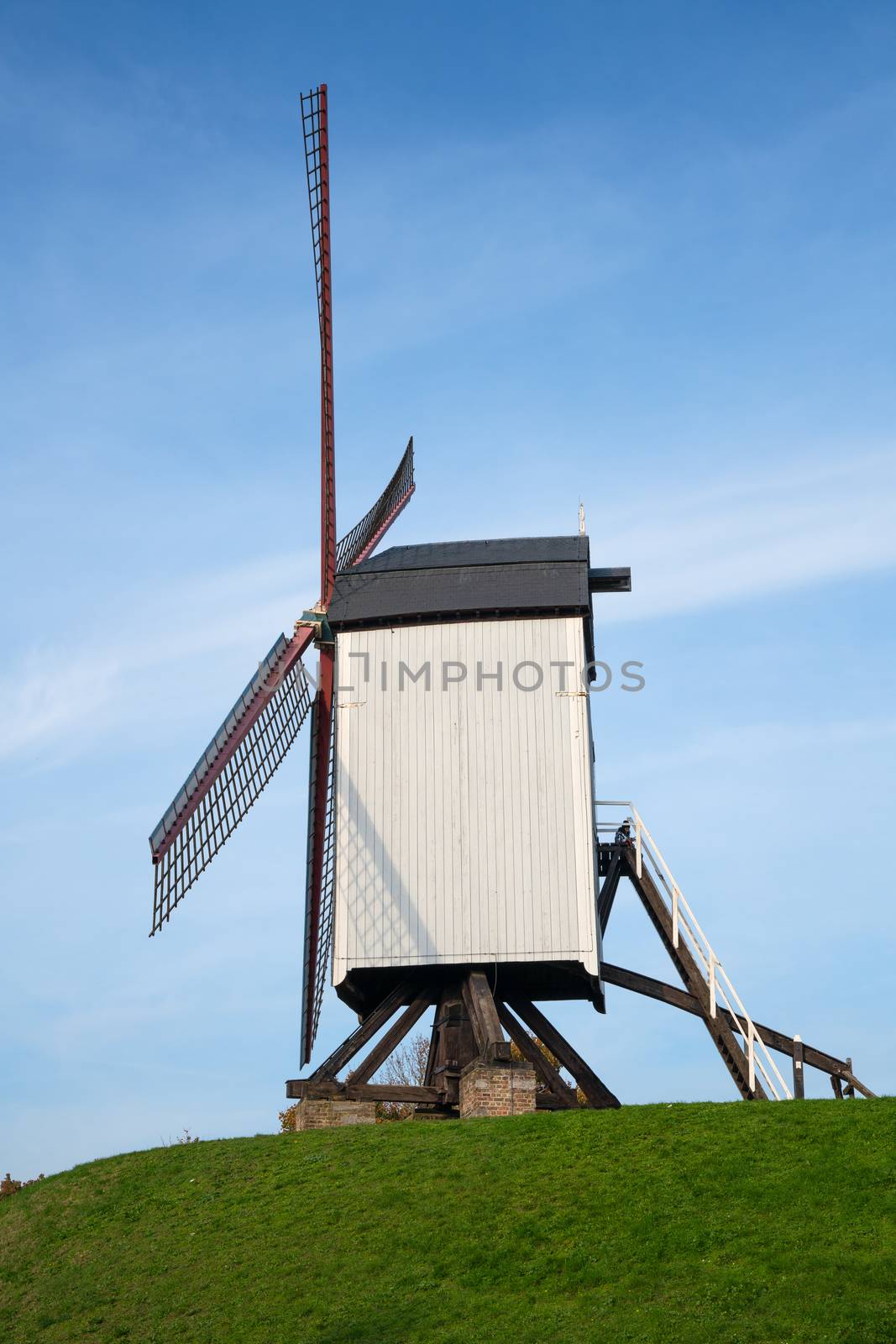 Historic windmill, Bruges, Belgium by alfotokunst