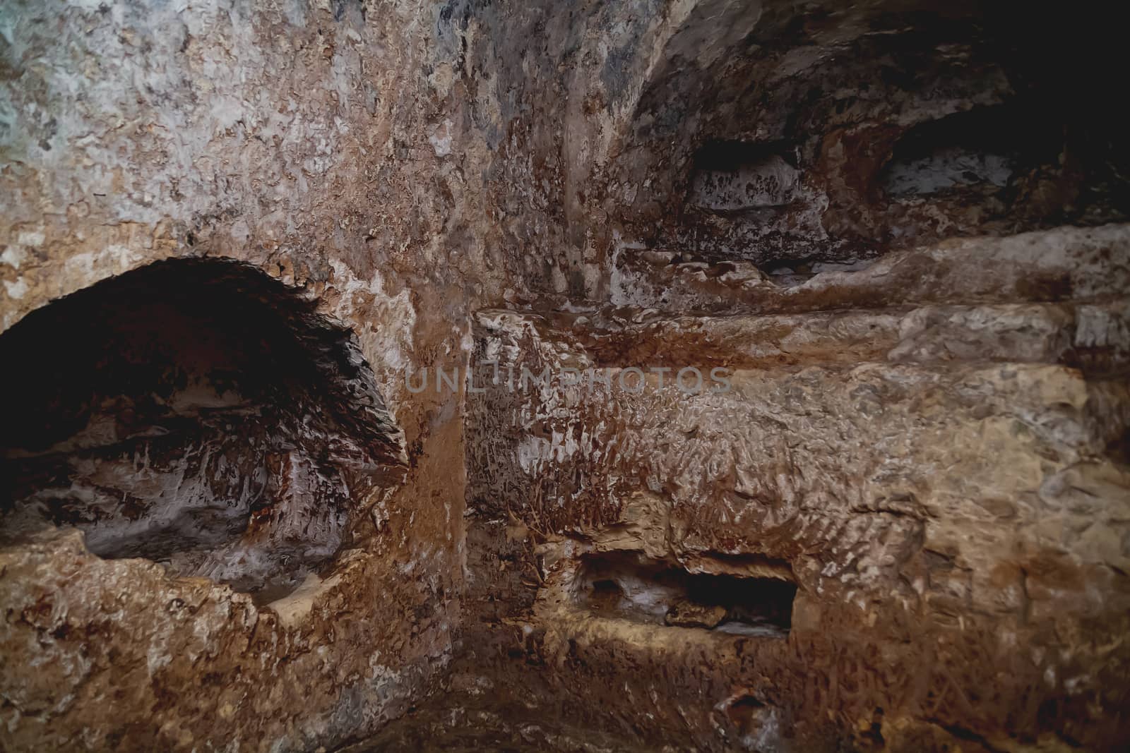 Ancient christian cemetery catacombs of Saint Paul. Famous historical landmark in Rabat, Malta.