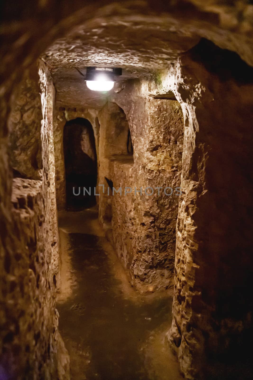 Ancient christian cemetery catacombs of Saint Paul. Famous historical landmark in Rabat, Malta. by aksenovko