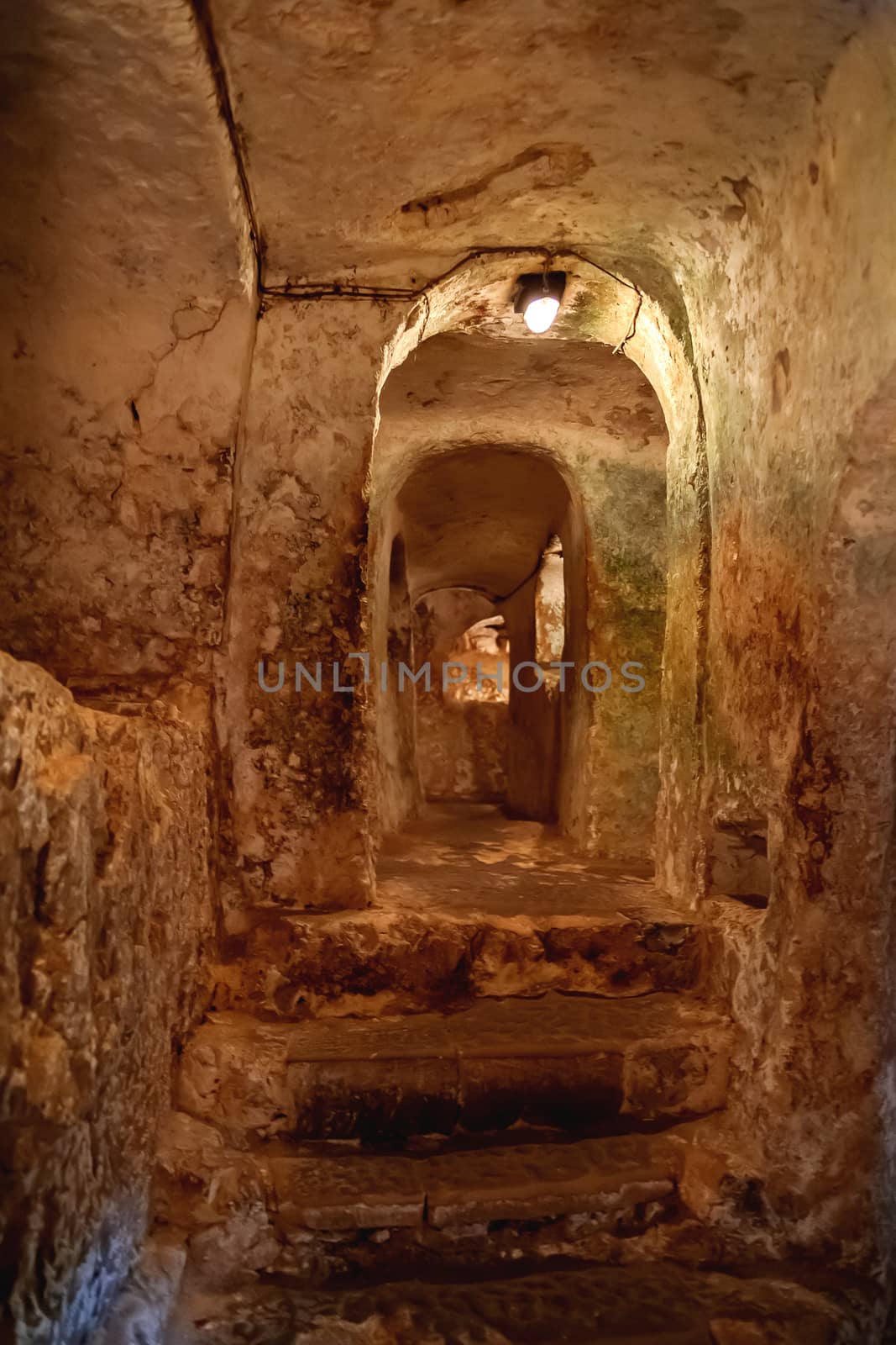 Ancient christian cemetery catacombs of Saint Paul. Famous historical landmark in Rabat, Malta.