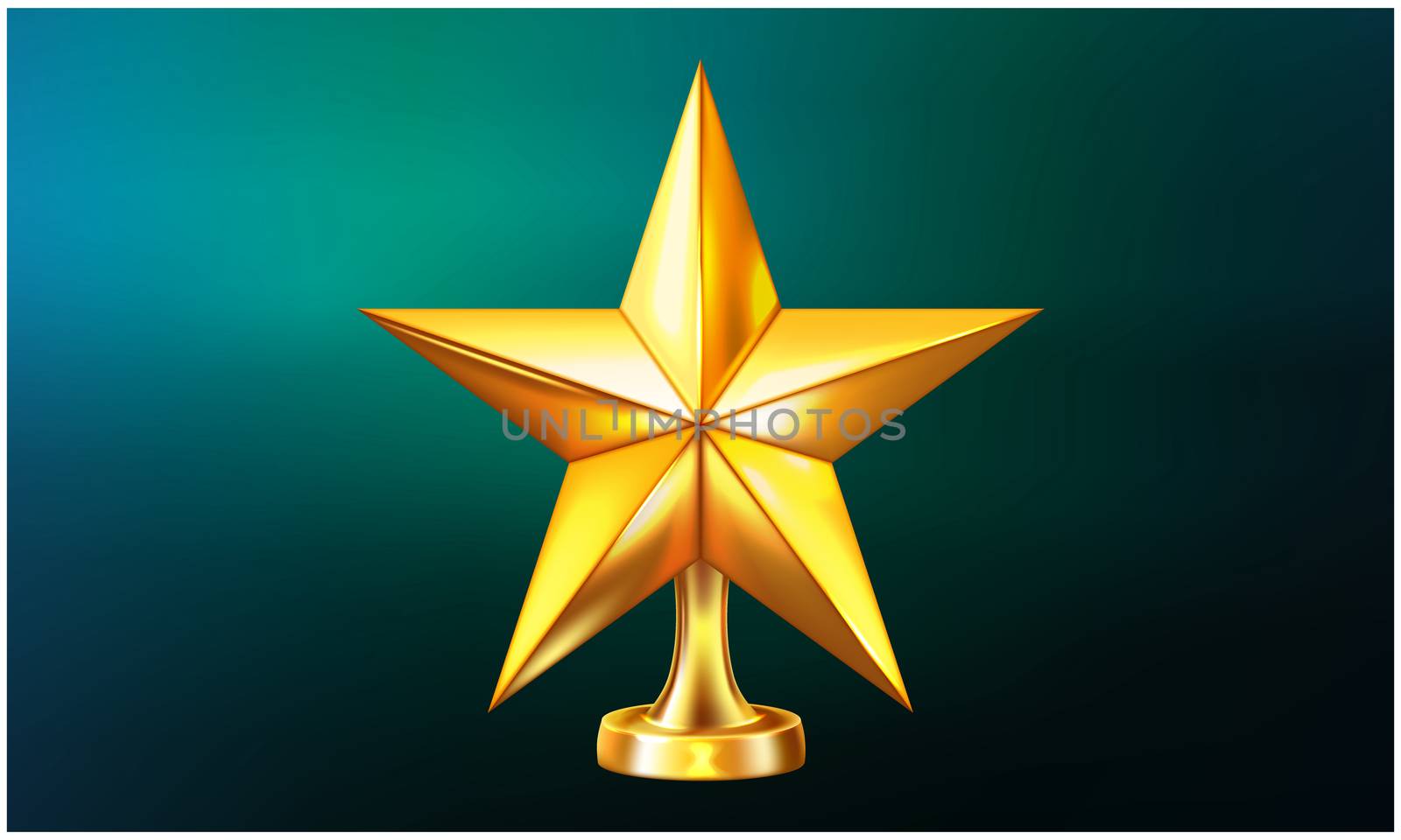 mock up illustration of star trophy on abstract background