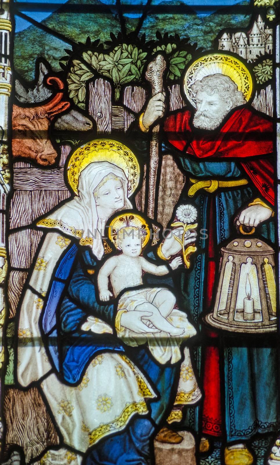 Holy Family stained glass window by BasPhoto