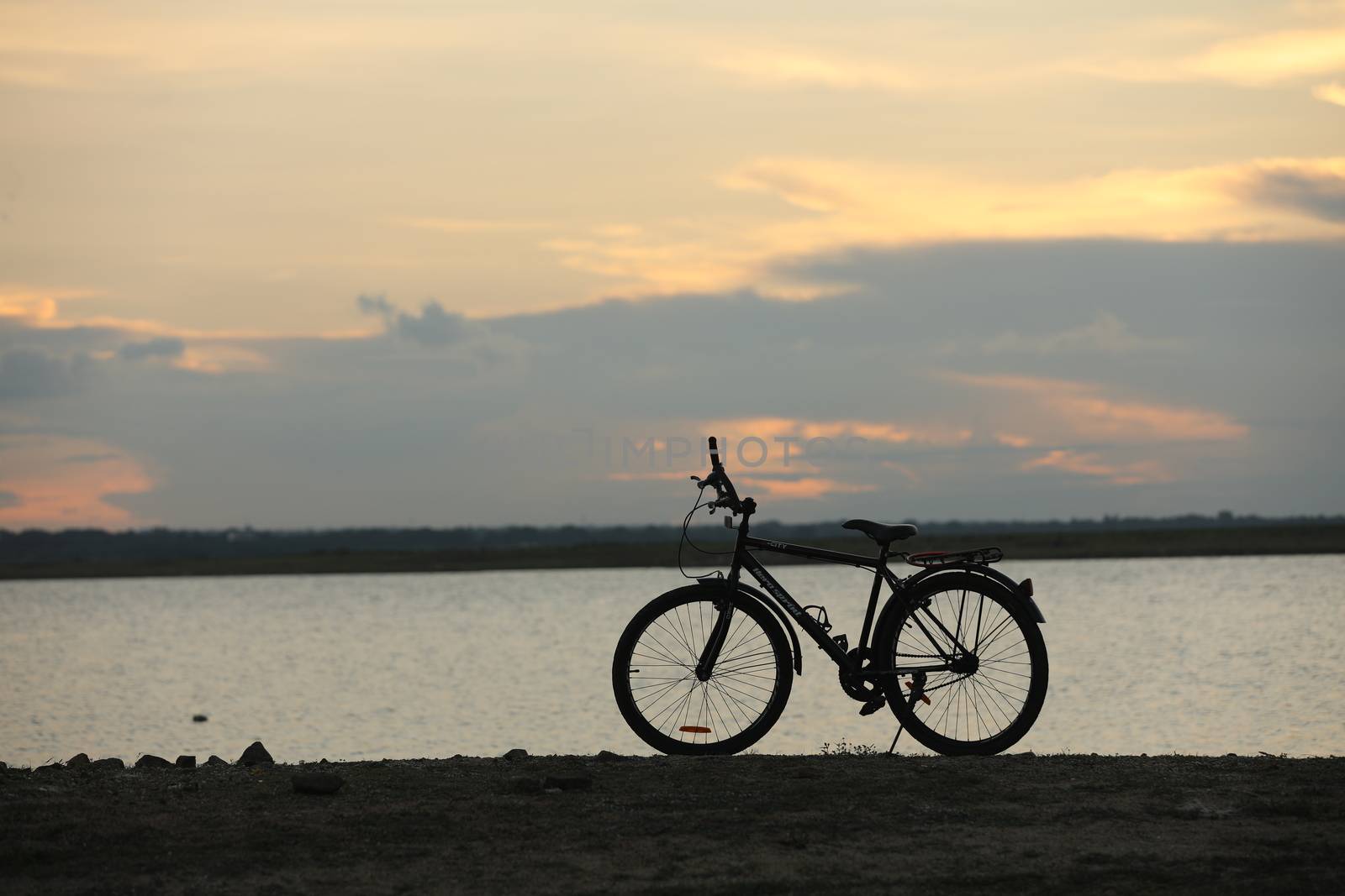 Silhouette of a Bicycle at Rural Area