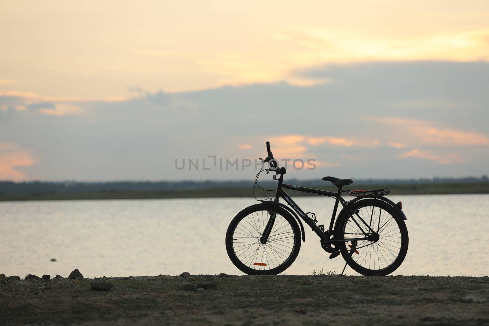 Silhouette of a Bicycle at Rural Area