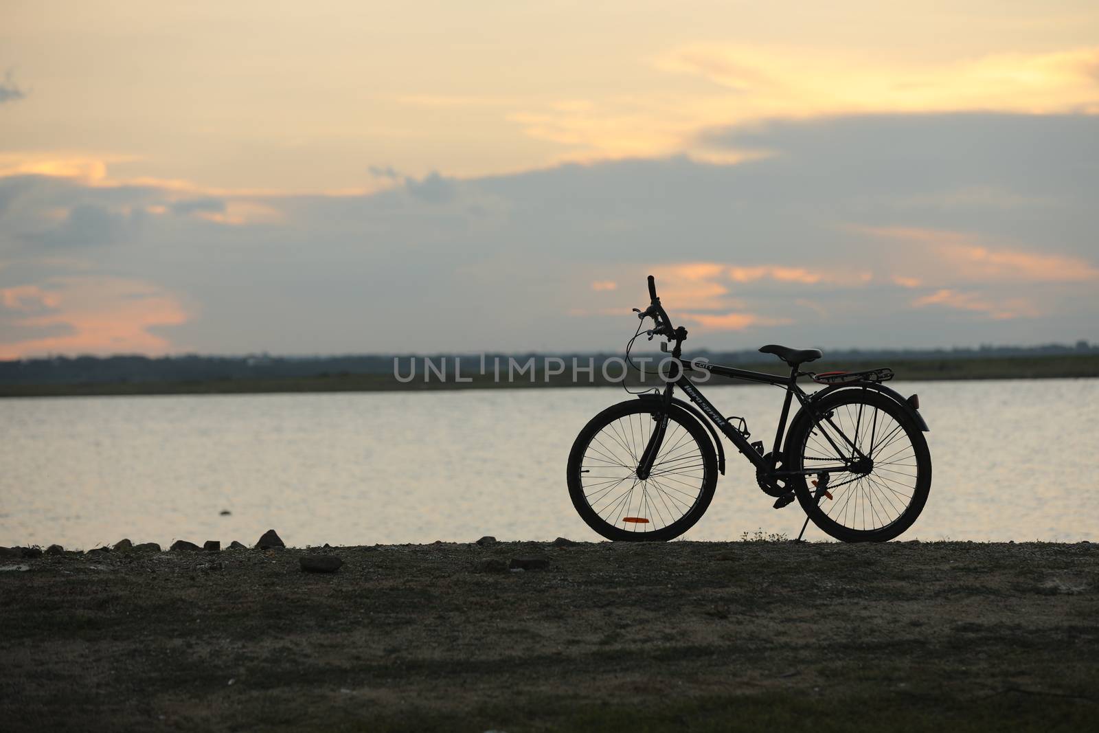 Silhouette of a Bicycle at Rural Area