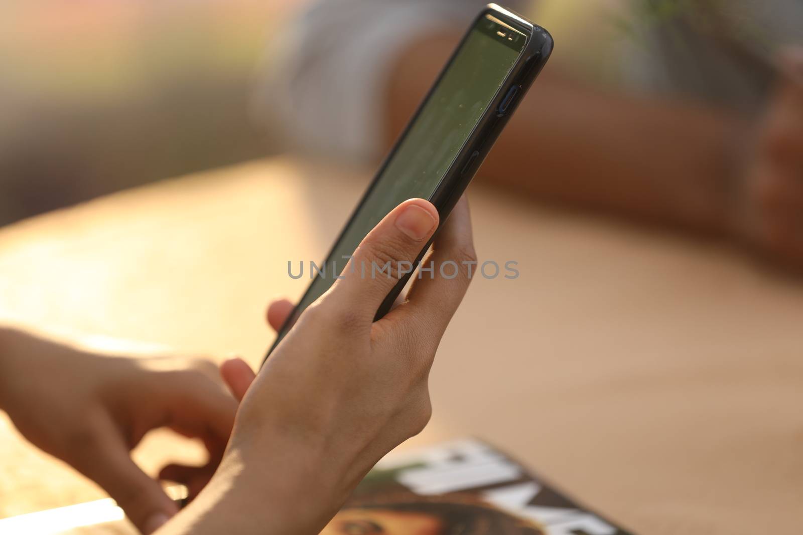 Male Model hands with cell phone by rajastills