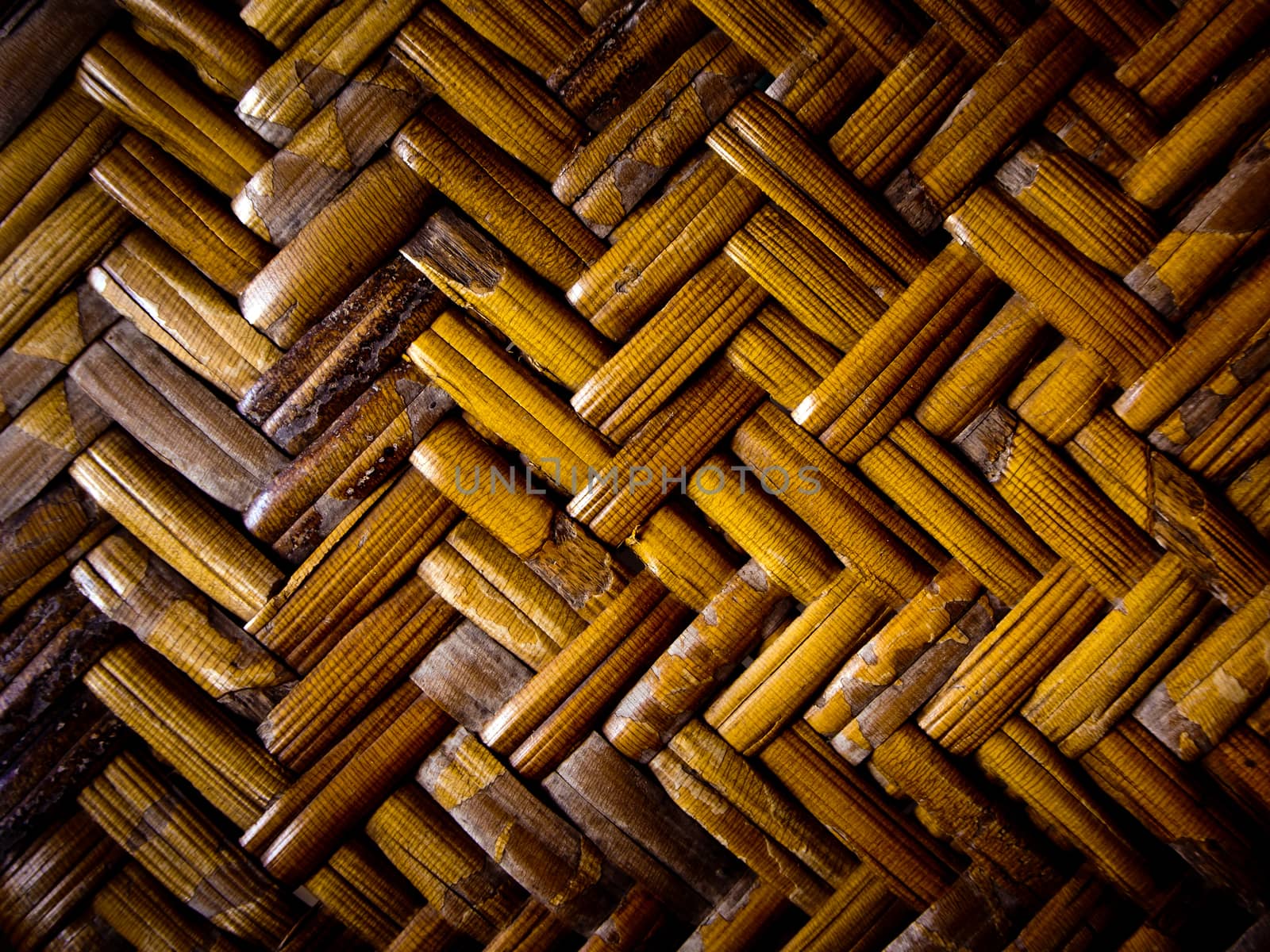 Detail of weave furniture / Bamboo weave texture