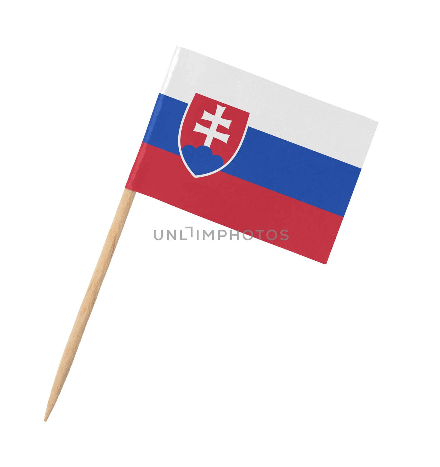 Small paper flag of Slovakia on wooden stick by michaklootwijk