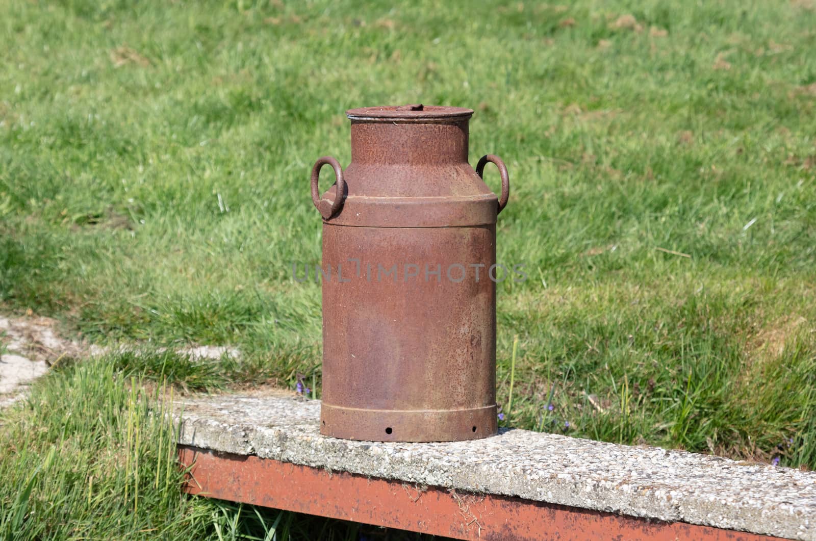 Old rusted milkcan by michaklootwijk