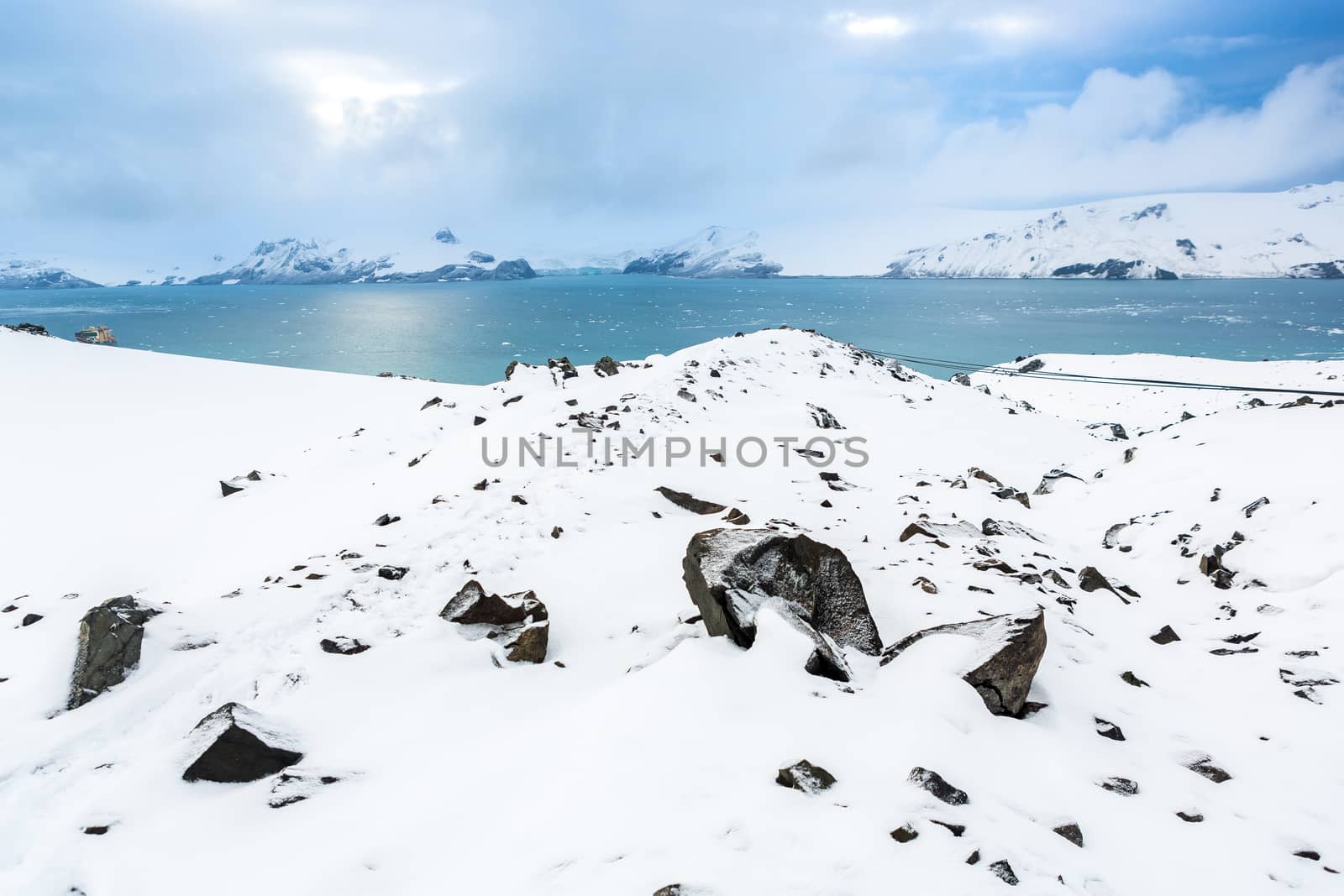 Beautiful landscape and scenery in Antarctica. Freezing