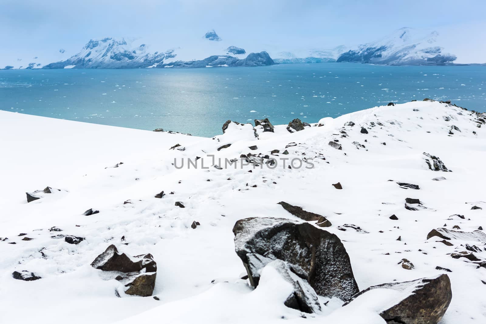 Beautiful landscape and scenery in Antarctica. Freezing