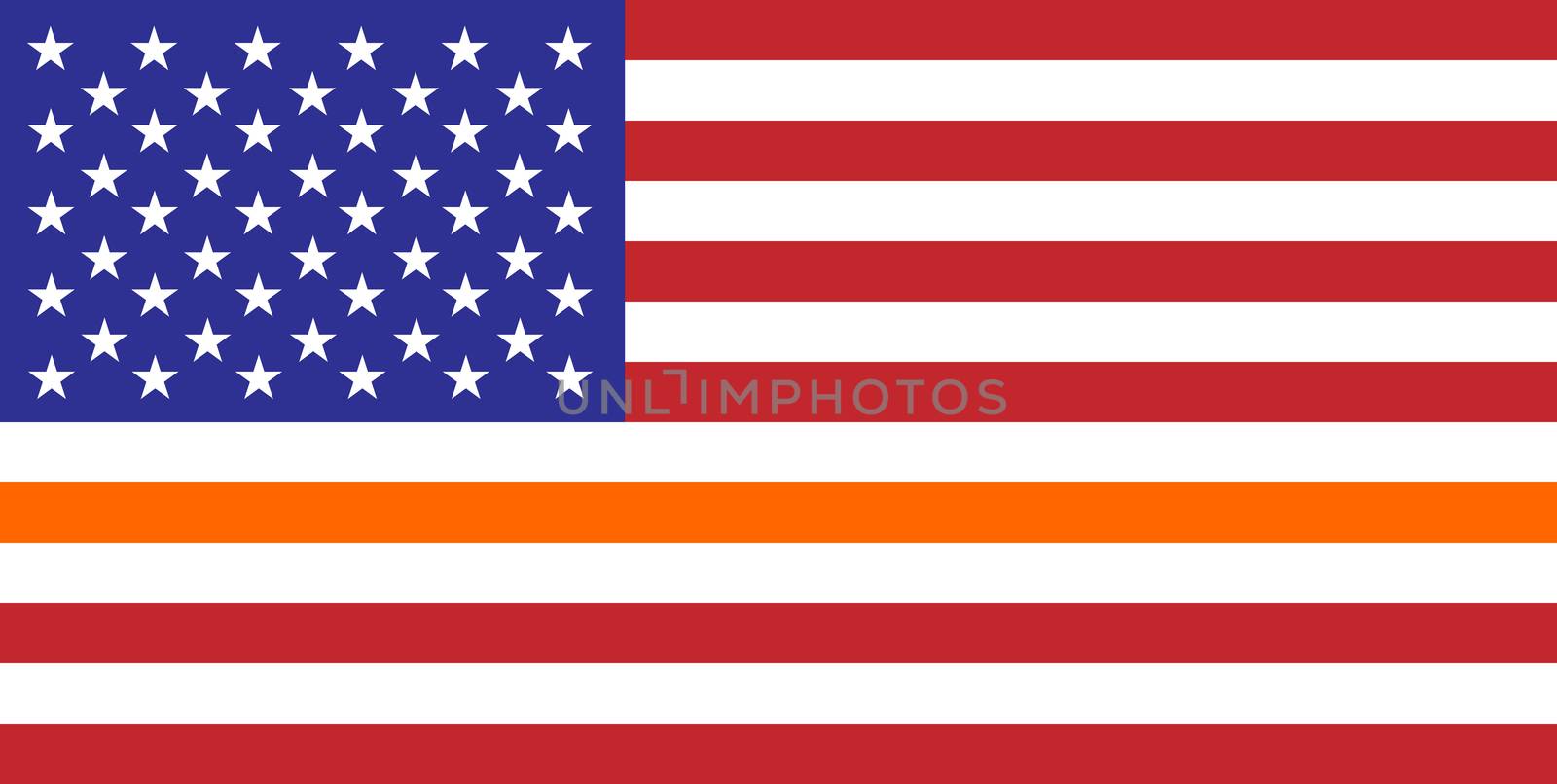 thin orange line flag Army and Military Police Members symbol