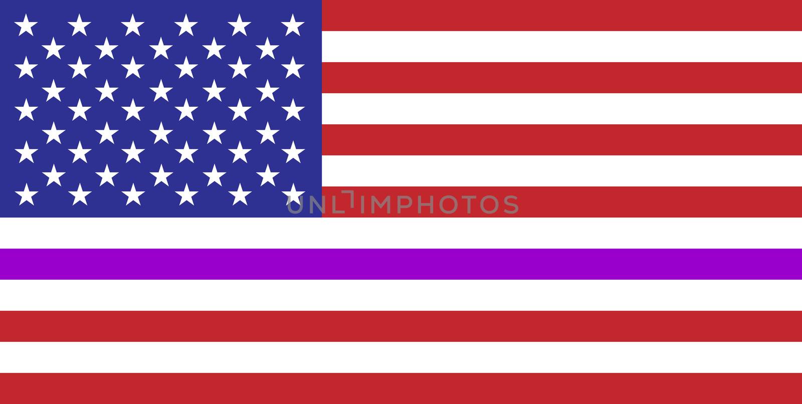 thin purple line USA flag dead Army and Military Police Members symbol