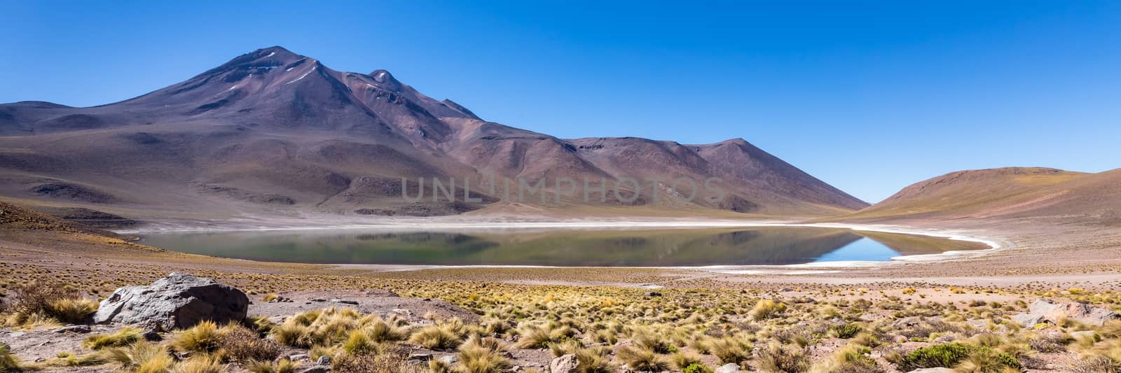 Lagunas Altiplanicas, Miscanti y Miniques, amazing view at Atacama Desert. Chile, South America.