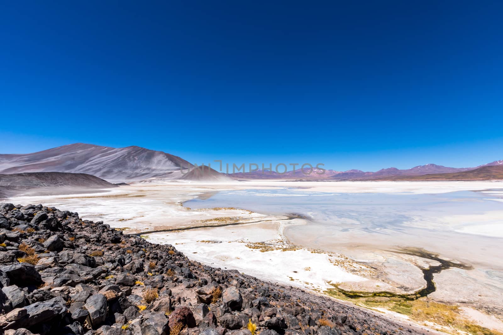 Atacama Desert, Chile. Salar Aguas Calientes. Lake Tuyacto. South America.