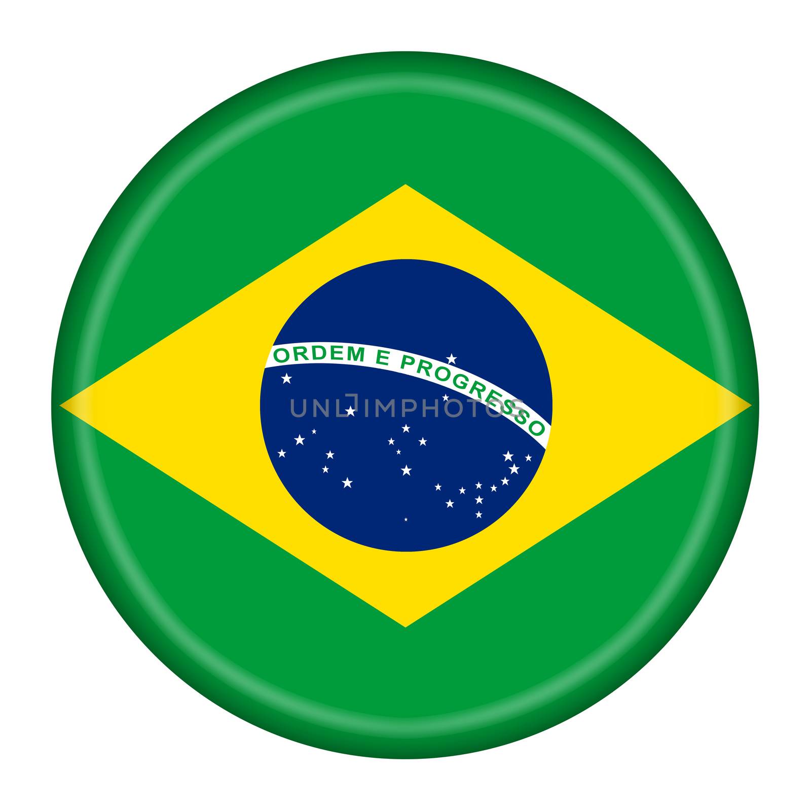 A Brazil button flag illustration with clipping path